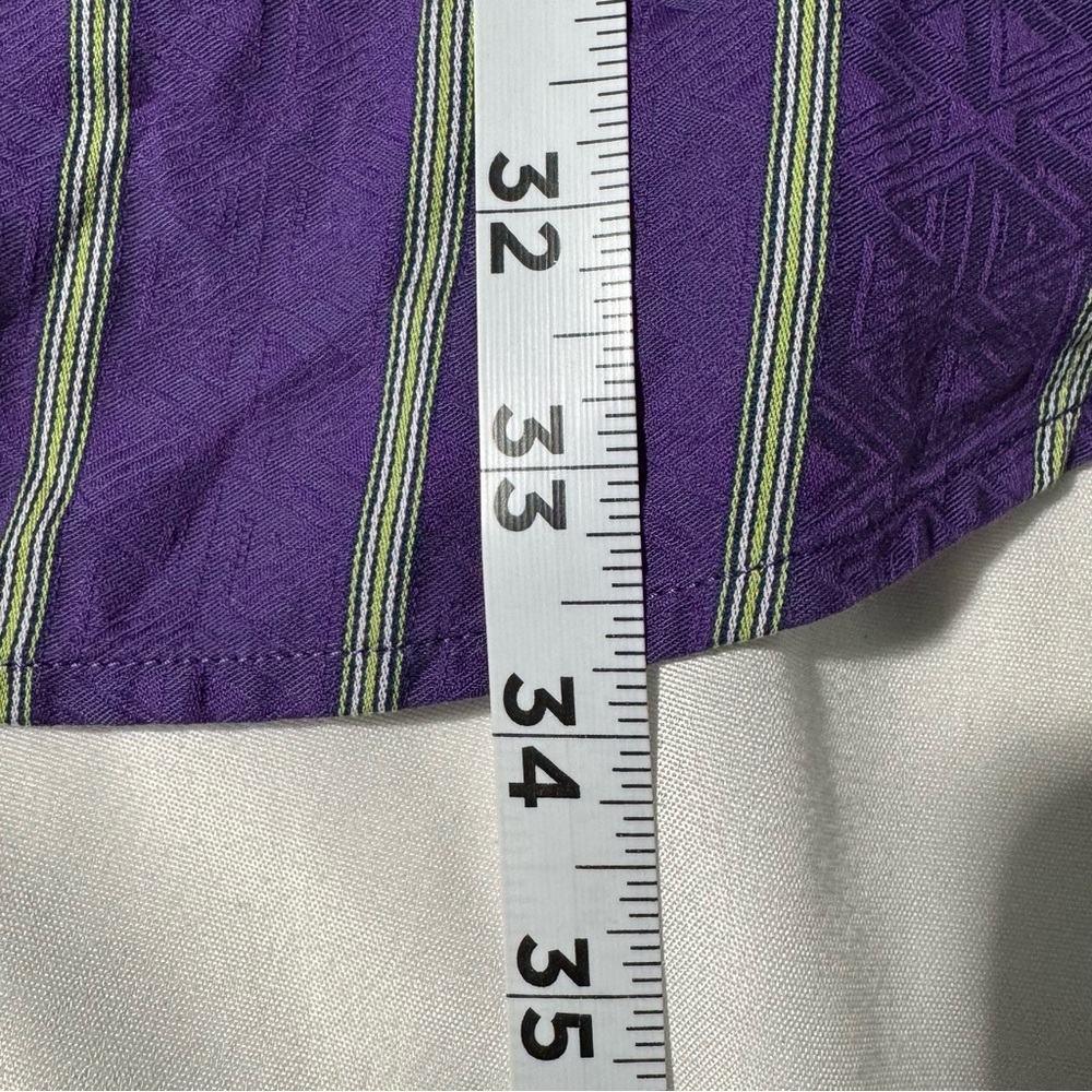 Robert Graham Purple Striped Button-Up Shirt | Size 2XL | Flip Cuff Detail - Picture 11 of 16